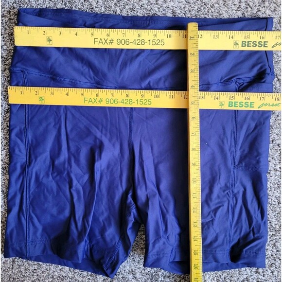 LANDS' END High Waist Biker Swim Shorts Navy 18 (XL) Women's Solid Pockets S76 - Picture 3 of 8